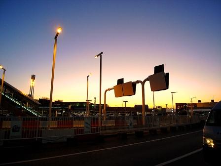 千歳空港の夕日.JPG